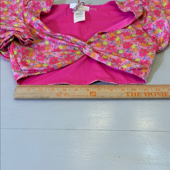 LoveShackFancy Kiella Ruffle Crop Top Passion Sound NWT Size Small - Picture 7 of 8